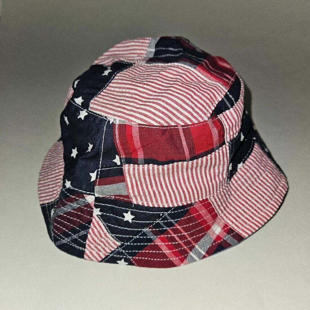 Gymboree Madras Bucket Hat RWB American Cutie Flag Patriotic Baby 12-24 Months